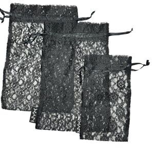 Black Lace Bags (Set of 3)